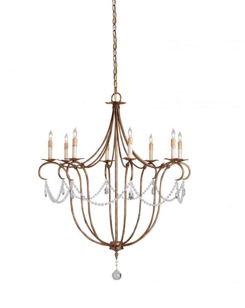 Crystal Lights Large Gold Chandelier