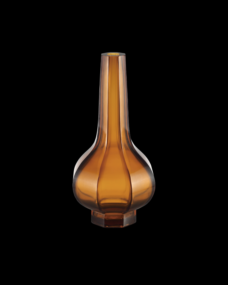 Amber & Gold Peking Stem Vase