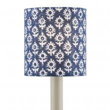 Currey 0900-0004 - Block Print Navy Drum Chandelier Shade