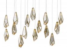 Currey 9000-0706 - Glace Mirror 15-Light Linear Multi-Drop Pendant