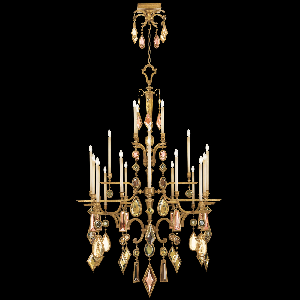 Encased Gems 53&#34;W Round Chandelier